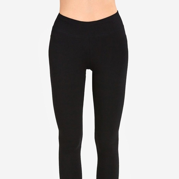 Pants - Black Cotton Leggings Size Large